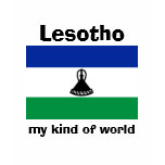 Lesotho Flag-Map-Text T-Shirt