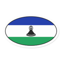 Lesotho Flag Oval Sticker