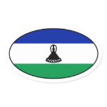 Lesotho Flag Oval Sticker