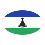 Lesotho Flag Oval Sticker