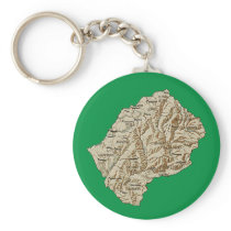 Lesotho Map Keychain
