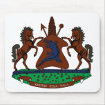 Lesotho Official Coat Of Arms Heraldry Symbol Mousepads