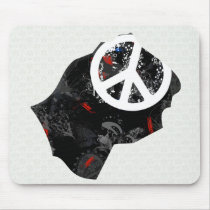 Lesotho Trendy Peace Sign with Losotho map Mousepads