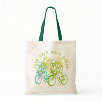Less cars more bikes tote bags