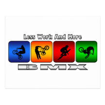 Less Work And More BMX Postcard