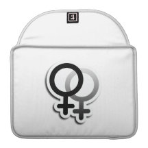 LESSBIAN LOVE SYMBOLS BLACK MacBook PRO SLEEVE