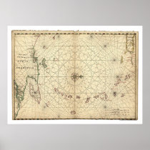 Lesser Antilles Map 1650 Print