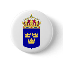 Lesser Coat of Arms Sweden Official Symbol Logo Pinback Buttons