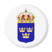 Lesser Coat of Arms Sweden Official Symbol Logo Magnet