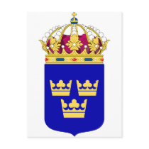 Lesser Coat of Arms Sweden Official Symbol Logo Post Cards