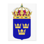 Lesser Coat of Arms Sweden Official Symbol Logo Post Cards