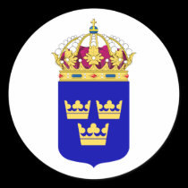 Lesser Coat of Arms Sweden Official Symbol Logo stickers