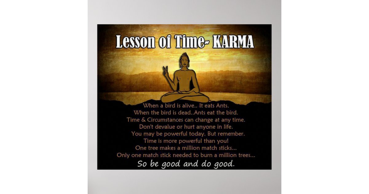 Lesson Of Time Karma Poster Zazzle