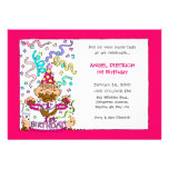 Let 'Em Eat Cake - 1st Birthday for Baby Girl invitations
