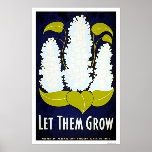 Let Flower Grow 1938 WPA Print