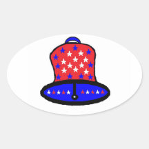 Let Freedom Ring Bell Oval Stickers