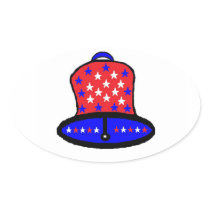 Let Freedom Ring Bell Oval Stickers