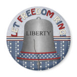 Let Freedom Ring Liberty Bell Silver Refrigerator Magnet