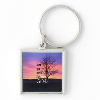 Let Go and Let God Basic Round Button Keychain