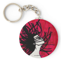 polestarimages, funky, urban, freedom, sayings, happy, hair, dreads, braids, accessories, Keychain with custom graphic design