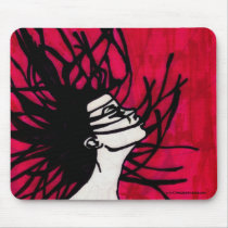 polestarimages, lowbrow, funky, urban, girl, style, soul, hair, braids, afro, african-american, miscellaneous, Mouse pad with custom graphic design