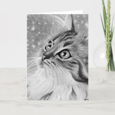 Let is snow  Kitty Cat Greeting Card