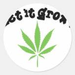 let it grow icon round sticker