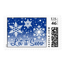 Let It Snow Blue postage
