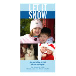 Let it snow bold navy blue Christmas greeting Customized Photo Card
