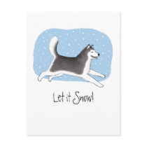 "Let it Snow!" Cheerful Dog Design postcards by jennsdoodleworld "Let it Snow!" Cheerful Dog Design postcards