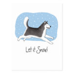 "Let it Snow!" Cheerful Dog Design Postcards
