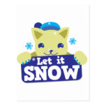 LET IT SNOW cute little kitty Post Card