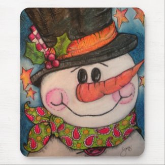 Let It Snow - Frosty Snowman Mouse Pad