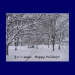 Let it Snow...Happy Holidays postcard postcards