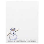 Let it snow! Happy Snowman Writing Paper Letterhead Design