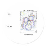 'Let It Snow Man!' Gift Tag Round Stickers