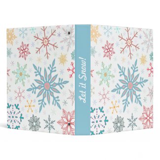 Let it Snow Pastel Snowflakes Christmas binder