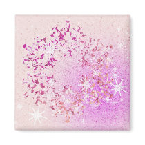 Let it Snow Pink magnets