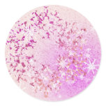 Let it Snow Pink Round Stickers