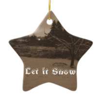 Let it Snow Scene Star Ornament