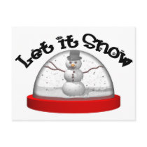 Let It Snow, Snow Globe Post Card