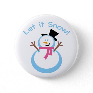 Let it Snow Snowman button