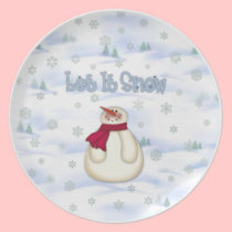 Let It Snow Snowman Plate