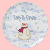 Let It Snow Snowman Plate