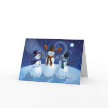 Let It Snow Snowmen Christmas Card by karyn_lewis Let It Snow Snowmen Christmas Card
