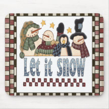 Let It Snow Snowmen Christmas Mousepad