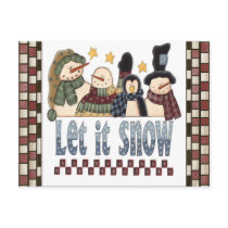Let It Snow Snowmen Postcard by christmas_tshirts Let It Snow Snowmen Postcard