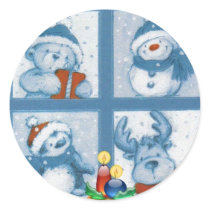Let it Snow Round Stickers