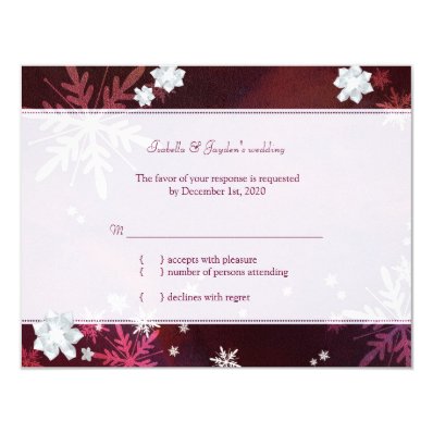 Let it Snow Stylish Winter Bling Wedding RSVP 4.25x5.5 Paper Invitation Card