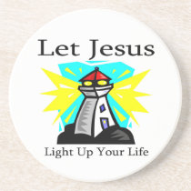 Let Jesus light up your life lighthouse coasters